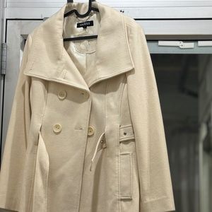Cream Wool Guess Pea Coat